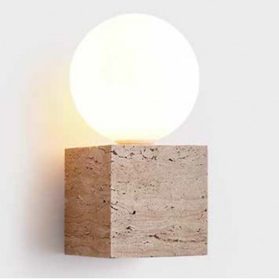 Απλίκα Τοίχου με 1 ντουί G9 από Μάρμαρο Τραβερτίνη 43063